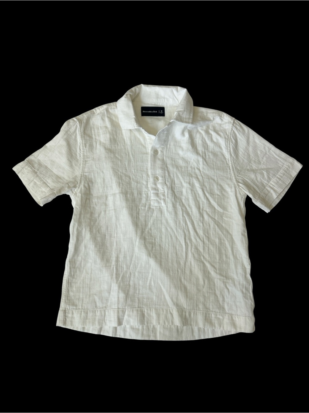 Abercrombie & Fitch White Short-Sleeve Polo